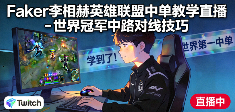 Faker李相赫英雄联盟中单教学直播 - 世界冠军中路对线技巧